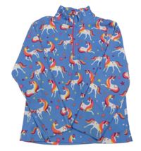 Modrá fleecová funkčná mikina s jednorožcami Mountain Warehouse