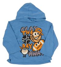 Modrá mikina s loptami a kapucňou H&M