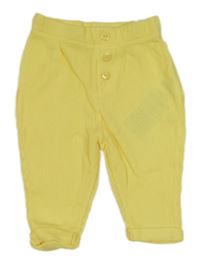 Žlté rebrované tepláky s gombíkmi Ergee