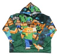 Zeleno-farebná mikina s kapucí - Minecraft