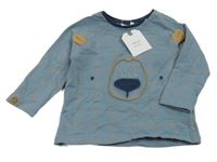 Nové - Modrošedé kostkované triko s medvědem Next