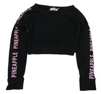 Černéí crop mikinotriko Pineapple