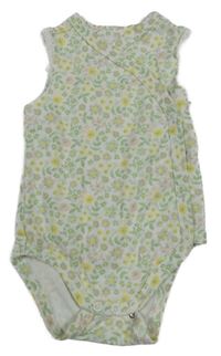 Bielo-zelené kvetované zavinovací body