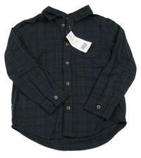 Nové - Tmavomodro-tmavozeleno-černá kostkovaná košile F&F