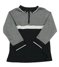 Černo-šedo-bílé polo triko se vzorem George