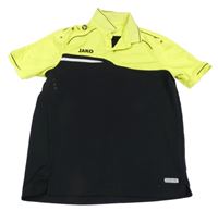 Žlutozeleno-čierne športové polo tričko Jako