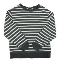 Antracitovo-biela pruhovaná mikina H&M