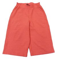 Jahodové trblietavé rebrované culottes nohavice Primark