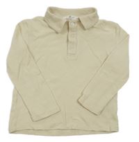 Béžové vzorované polo tričko H&M