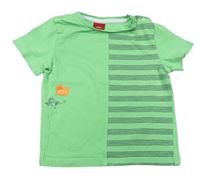 Zelené tričko s prúžkami S. Oliver