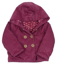 Ružová menšestrová zateplená bunda s kapucňou Topolino