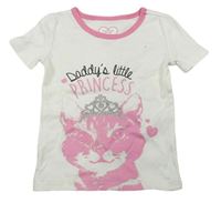 Bielo-ružové tričko s mačičkou Place