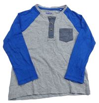 Sivo-modré tričko s vreckom Lupilu