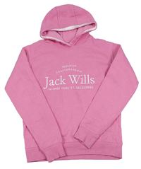 Růžová mikina s logem a kapucí Jack Wills