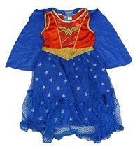 Kostým - Modro-červené sametovo/síťované šaty Justice League George