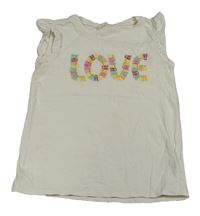 Smetanové tričko s nápisem H&M