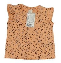 Oranžovo-tmavošedé vzorované tričko H&M