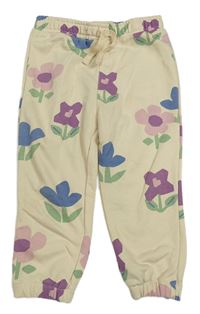 Smotanové tepláky s kvetmi Primark