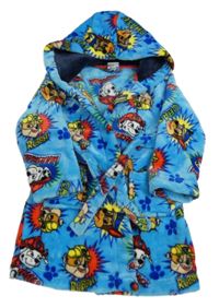 Azurový chlpatý župan s Paw Patrol s kapucňou Matalan