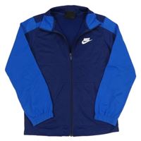 Tmavomodro-zafírová prepínaci športová mikina s logom Nike