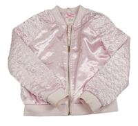 Světlerůžový saténový lehce zateplený bomber so srdiečkami H&M