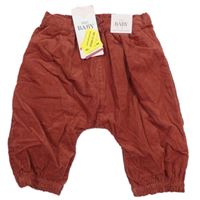 Rezavé manšestrové podšité kalhoty M&S