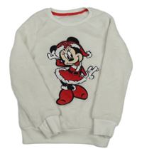 Biely chlpatý sveter s Minnií