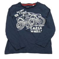 Tmavomodré triko s monster truck C&A