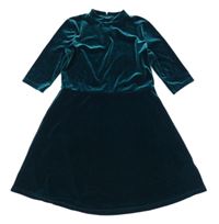 Tmavozelené sametové šaty Next