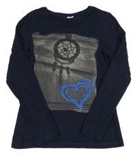 Tmavomodré triko s lapačem snů S. Oliver