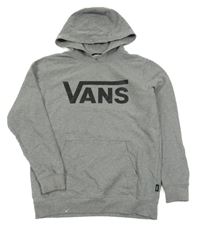 Sivá mikina s logom a kapucňou Vans