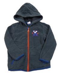 Tmavosivá fleecová prepínaci mikina s kapucňou Pocopiano