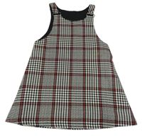 Černo-bílo-červené kostkované šaty St. Bernard