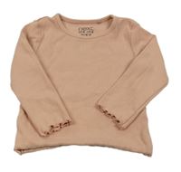 Starorůžové žebrované triko Next