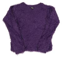 Tmavofialový chlpatý sveter Y.F.K.