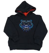 Černá mikina s tygrem a kapucí Kenzo