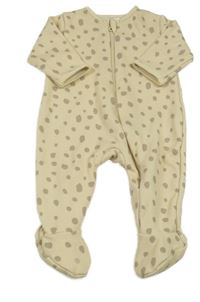 Béžový overal se vzorem 