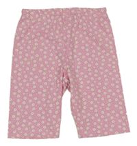 Svetloružové legínové kvetované kraťasy Topolino