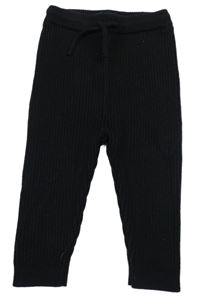 Černé žebrované úpletové kalhoty George 