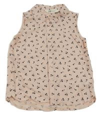 Světlerůžová halenka s třešničkami H&M