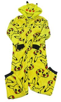 Žlto-čierna plyšová kombinéza s Pikachu a kapucňou George