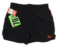 Čierne šušťákové športové kraťasy s logom Slazenger