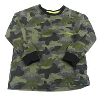 Army-čierne pyžamové tričko s dinosaurami Matalan