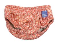 Lososové plavkové plenkové nohavičky s řasami a logom bambino mio