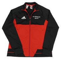 Červeno-černá propínací sportovní mikina Adidas
