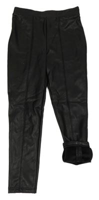 Černé koženkové kalhoty Matalan