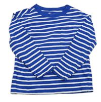 Safírovo-bílé pruhované mikinotriko s vreckom H&M