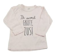 Světlerůžové triko s nápisy