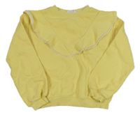 Žltá mikina s volániky s čipkou H&M