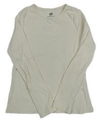 Smetanové žebrované triko H&M